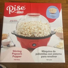 Dash 4.5 Qt. Stirring Electric Popcorn Popper with Lid for Serving Bowl 700 Watt