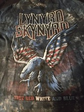 Lynyrd Skynyrd flüssiger blauer Adler USA Flagge rot weiß blau Patriot Batik Herren MD
