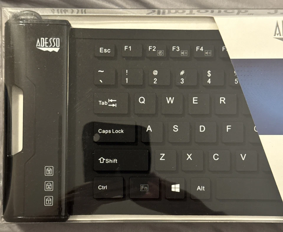 Adesso AKB-212UB SlimTouch Antimicrobial Waterproof Flex Keyboard Mini USB New. - Image 3 of 3