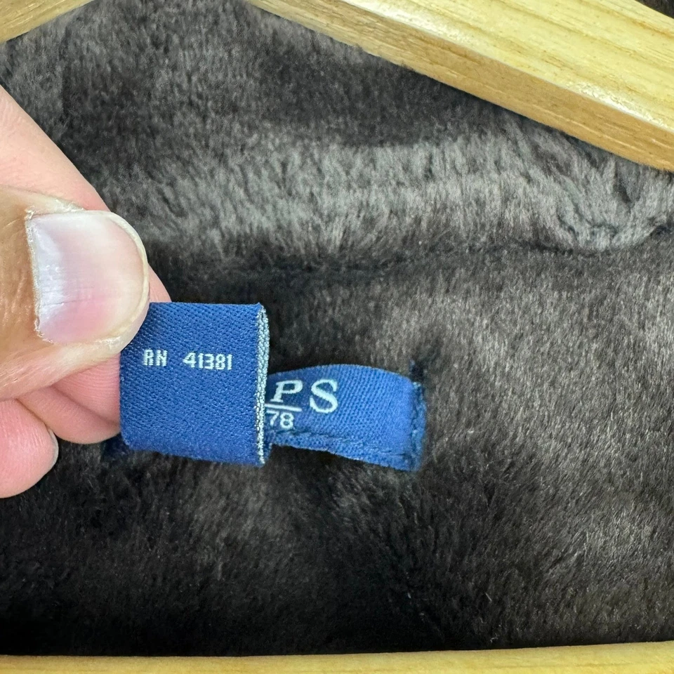 Chaps Jacket Womens PS Petite Small Brown Faux Suede Hooded Toggle Coat - Image 4 of 4