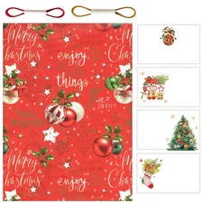 4 Sheets Christmas Wrapping Paper Gift Pack, Holiday Present Size 34 x 25 Inch