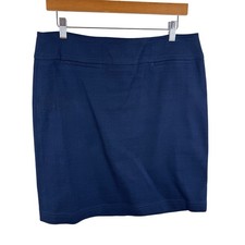 Talbots Navy Blue Textured Cotton Blend Pencil Skirt Size 10 Career Professional