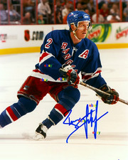 BRIAN LEETCH SIGNED REPRINT NEW YORK RANGERS HOCKEY AUTOGRAPH 8