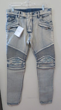 NWT BALMAIN JAPAN BIKER SKINNY JEANS, SZ 32