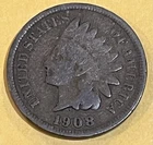 1908 Indian Head Penny. Free Shipping!