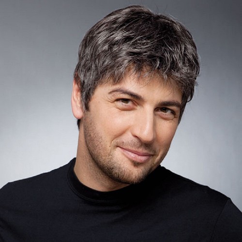 Mens Short Black Brown Mix Silver Gray Daily Hair Wigs Daily Natural Cosplay US - Picture 2 of 9