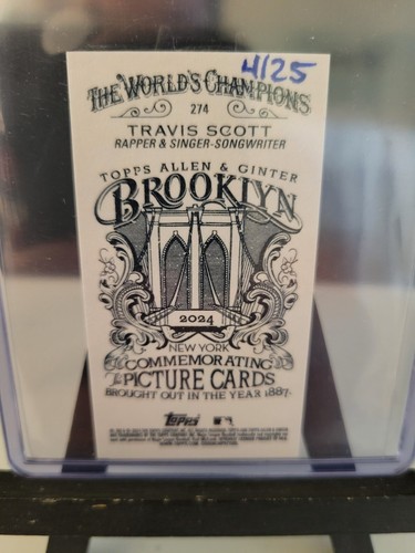 Travis Scott Mini Brooklyn Back 4/25 2024 Topps Allen & Ginter - Picture 2 of 2