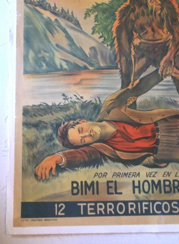 BORIS KARLOFF REY DE SELVA Vintage SERIE FILMPLAKAT ARGENTINA King of Wild LEINEN - Bild 7 von 9