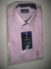 CHAPS STRETCH COLLAR Regular FIT 100% COTTON TWILL PINK Men's Shirt $65