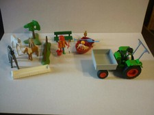 PLAYMOBIL LOT ACCESSOIRES , personnages animaux véhicule campagne loisirs    (8)