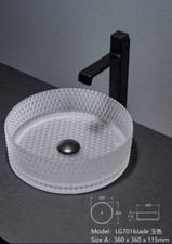 Aufsatzwaschbecken Waschbecken Waschschale Glas wash basin jade frosted weiß