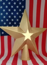10.5" CHRISTMAS STAR 27cm Tree Topper XMAS GOLD 3D print Hand Finished USA Made