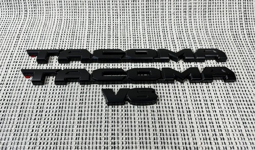 3pcs Matte Black Emblem Overlay 3-M Adhesive For Toyota Tacoma V6 2016-2024 - Picture 2 of 6