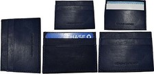 Lot of 5 New Leather business card case 7 Credit card ID card Blue card case new