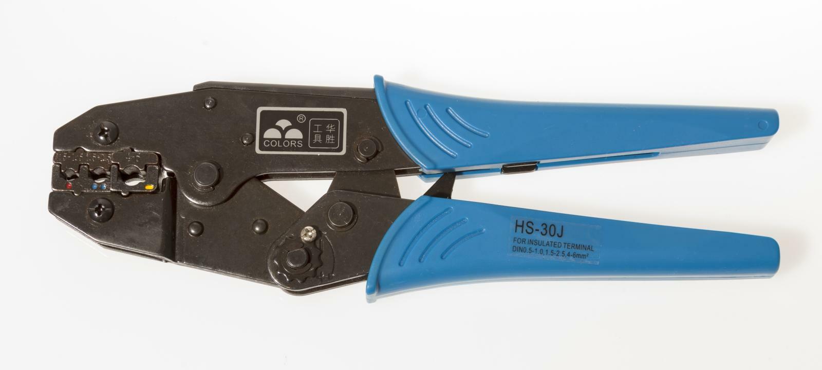 HS30J Ratchet Crimp Tool Insulated Red Blue Yellow Crimper 1.25 6mm²