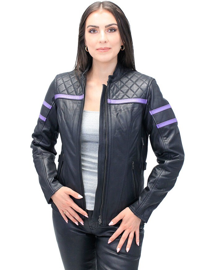 Stylish Women's Genuine Leather Jacket - Classic Biker Design, Perfect for All Seasons
