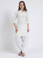Indian Tunic Women Cotton Dress Embroidery Straight Kurti Salwar Casual Wear