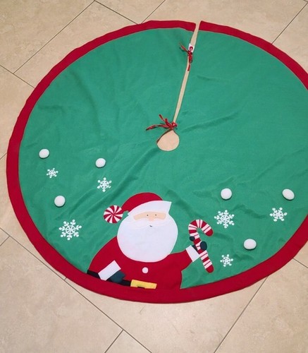 Christmas Tree Skirt Applique Santa Snowflakes Prima Creations - Picture 2 of 11