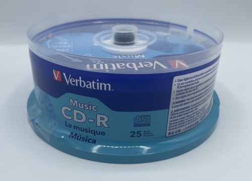25 VERBATIM Music CD-R 40X Branded Logo 700MB Audio Media Disc Spindle - Picture 3 of 5