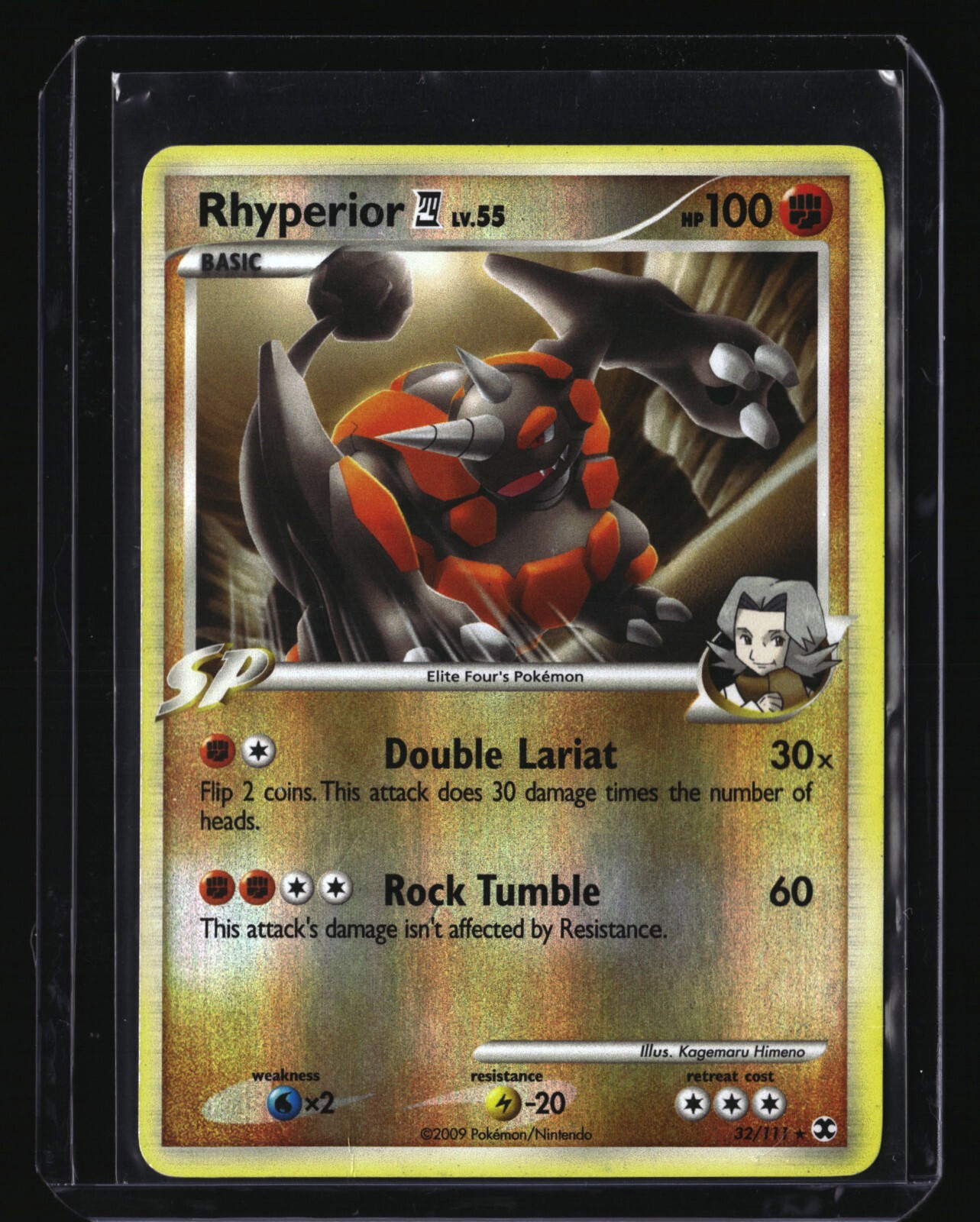 Pokemon RHYPERIOR E4Â 32/111 Reverse Holo (2009 Rising Rivals) LP/Light Play