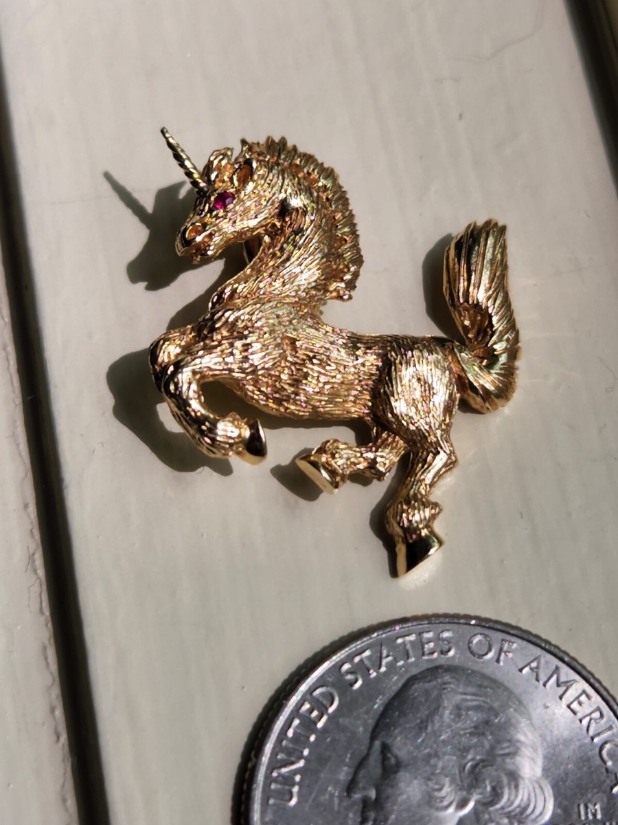 Noriko.I✾14kgf 14K heavy detailed Gold Unicorn 1- 1/4