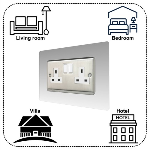 Enchufe interruptor de luz de pared protector de placa de acrílico envolvente de doble toma hágalo usted mismo - Imagen 94 de 101