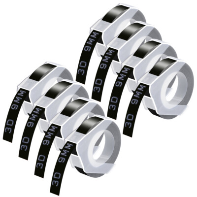8PK For Dymo 520109 Organizer Xpress 1550 1570 3D Embossing Label Tape Maker 9mm