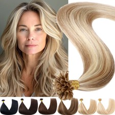14IN-24inch Keratin Glue U Nail Tip Human Hair Extensions Remy Pre Bonded THICK