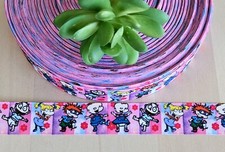 7/8" 1 YD Rugrats Grosgrain Ribbon Chuckie Angelica Tommy Pickles