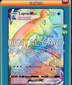 Lapras VMAX RR RAINBOW RARE SWSH Pokemon TCG Online PTCGO 203/202