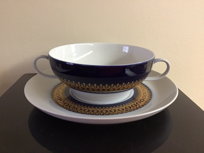 THOMAS Germany Porcelain Cream Soup Bowl/ Cup - Saucer Set, New
