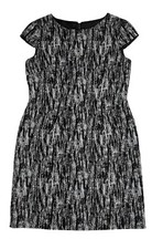 Tahari Arthur S. Levine Dress Women's 12 Sheath Black Multicolored Abstract