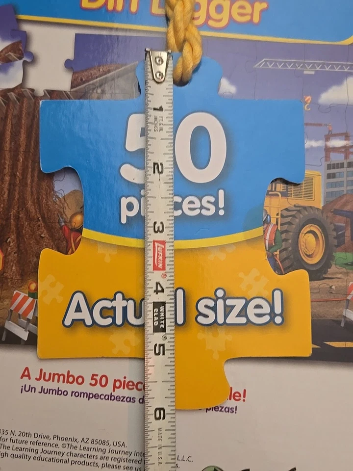 learning journey Dirt Digger Jumbo Floor Puzzle 3ft×2ft Construction 50 Pieces - Image 4 of 4