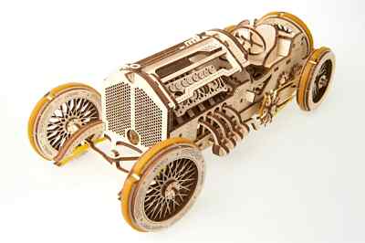 UGEARS U-9 Grand Prix Car - Wooden 3D Puzzle Model Kits for Adults and Teens