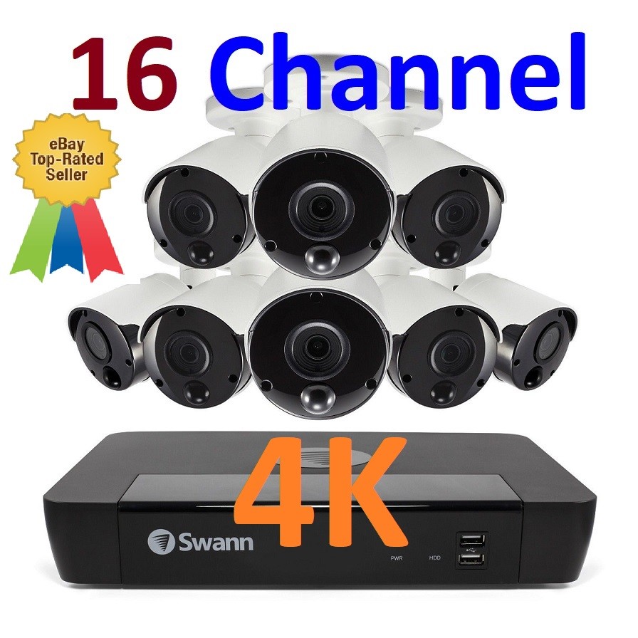 Swann NVR16 Channel 4K NVR-8580 2TB 8x 4K 8mp Bullet SWNHD-885MSB