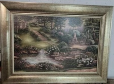 High End Custom Framed Oil Painting 46x34 Signed B. Brown - ARMB ROMANTIC ESCAPE