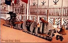 Postcard Illinois Rock Island Phillipine Exhibit Museum Military Cannon 1910 V29