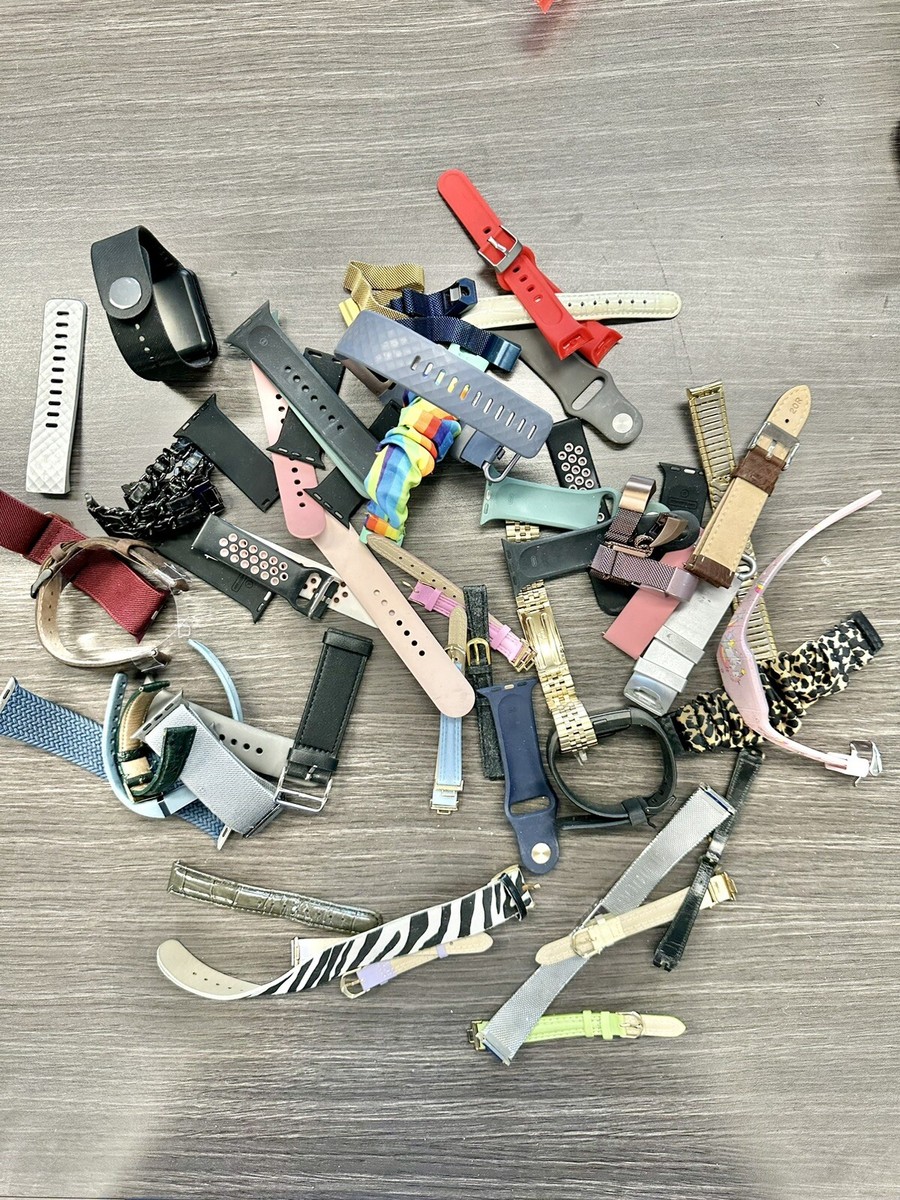 Lot Of 20+ Watch Bands Mixed Leather & Rubber | eBay display picture 1