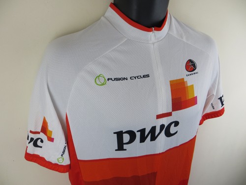 Cannibal Cycling Shirt Jersey Top Half Zip Orange White Mens XL - Picture 2 of 5
