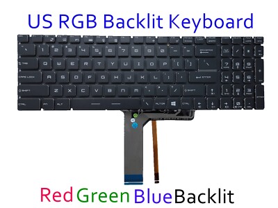 US RGB Tastatur mit Hintergrundbeleuchtung für MSI GP62 2QD/GP62 2QE(MS-16J3)GP62M 7REX(MS-16J9)