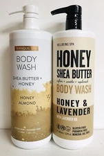 Home & Body Co. ~ Honey Almond & Honey Lavender Body Wash with Shea Butter 32 oz