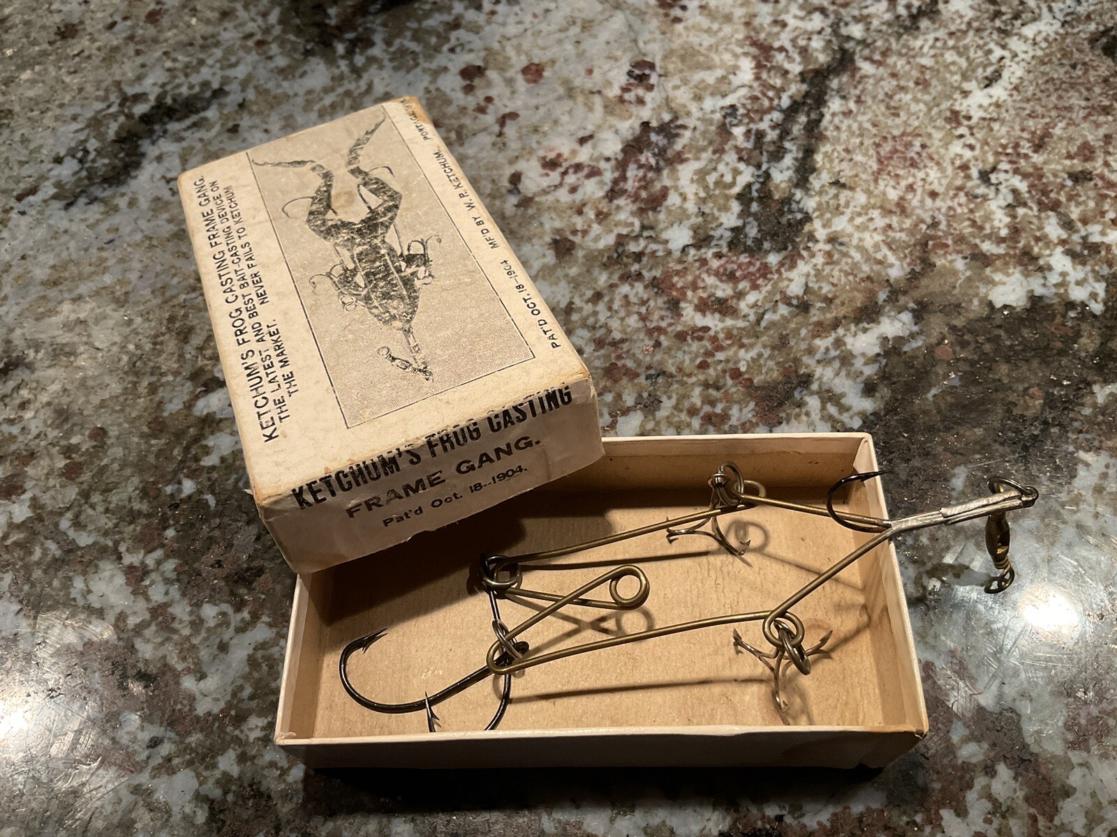 Vintage Ketchum’s Frog Harness Lure Fishing Bait Antique Wisconsin Tackle Box eBay