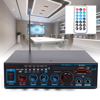 Bluetooth Stereo Verstärker Digital Power Amplifier HiFi FM Audio USB SD GROSSE