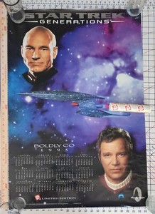 Poster 1994 Star Trek Generations Picard & Kirk Jack in the Box PROMO 36x24"