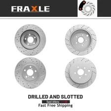 Front Rear Drill Slot Brake Rotor Kit For Subaru Impreza Forester Outback Legacy