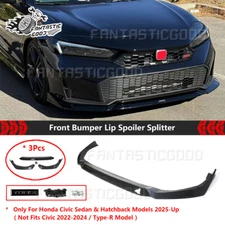 For Honda Civic Sedan Hatch 2025-up Yofer Glossy Black Front Bumper Lip Splitter