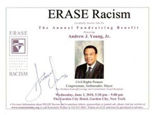 Erase Racism Event Document Signed Honoring Andrew J. Young, Jr