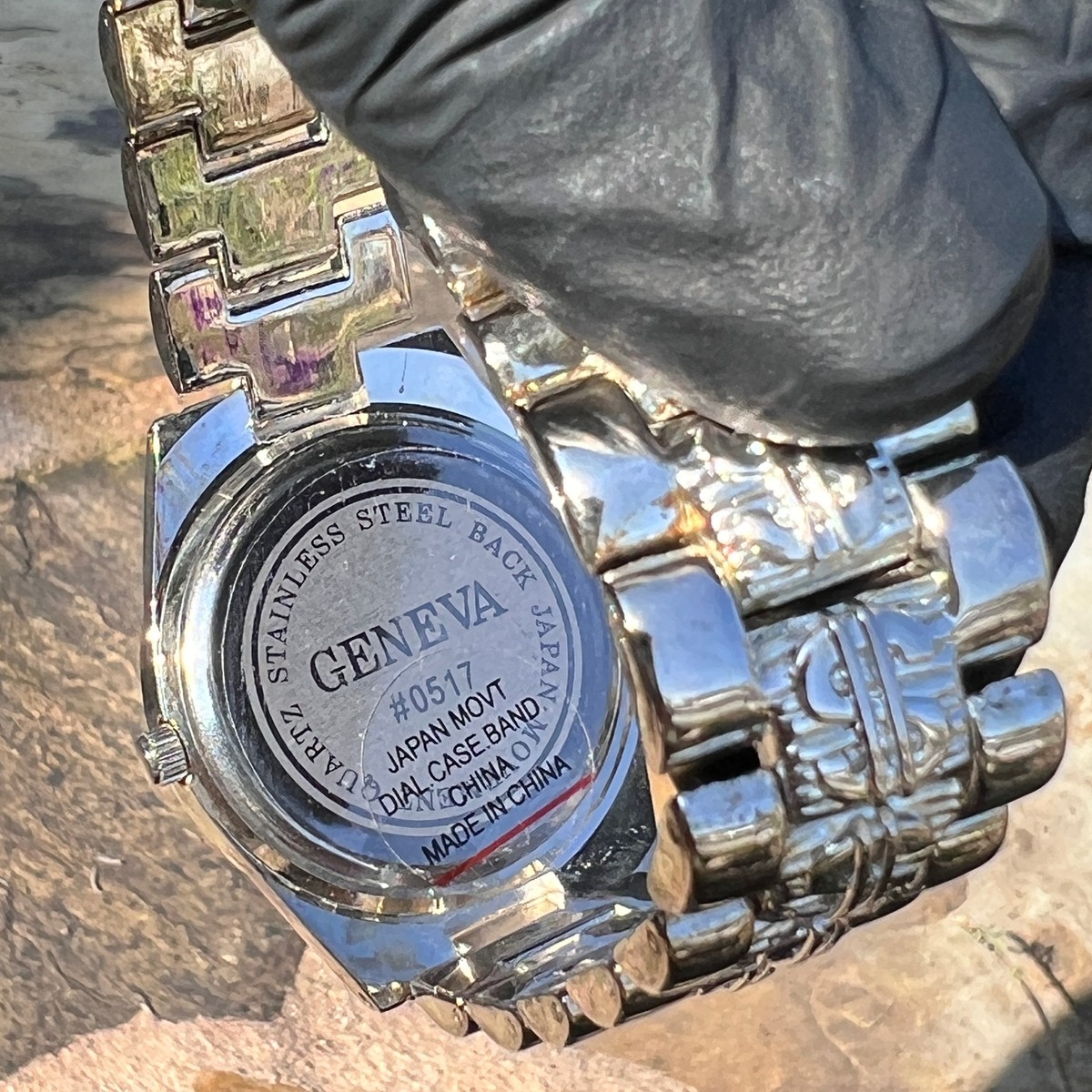 Men's Black Dollar $ Sign Symbol Old School Hip Hop Watch CZ