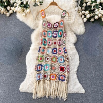 boho tank dress Womens Botanical Tiered Dress