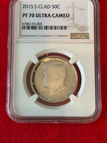 2015 S. Clad 50C Kennedy Half Dollar NGC PF 70 Ultra Cameo